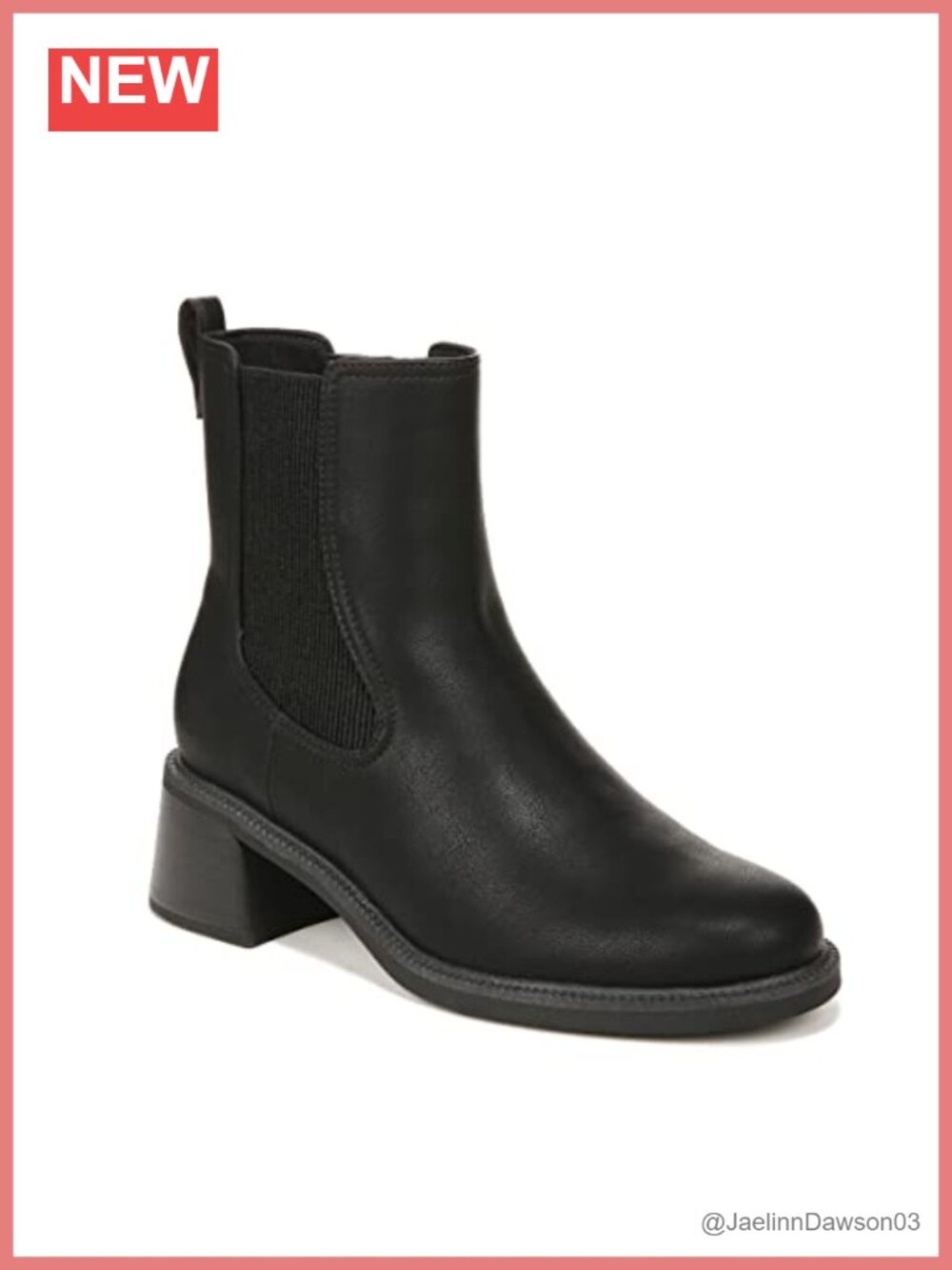 Women's Mid Calf Boots Faux Leather Block Heel Side Zipper Sustainable Ankle